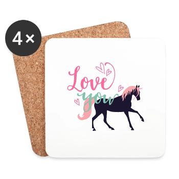I love horse - I love horses - Coasters (set of 4) - white - Front
