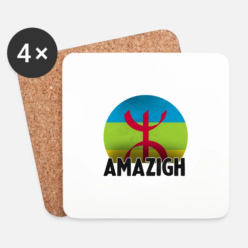 Amazigh - Untersetzer (4er-Set) - Weiß