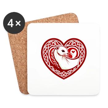 Ermine heart of Brittany - Coasters (set of 4) - white - Front