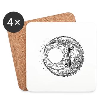 Triste éclipse - Dessous de verre (lot de 4) - blanc - Devant