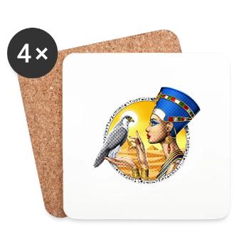 Egyptian Queen Nefertiti - Coasters (set of 4) - white - Front