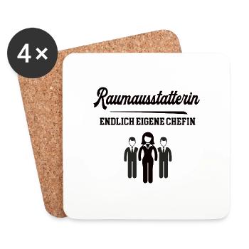 Raumausstatterin Chefin Firma Raumausstattung - Untersetzer (4er-Set) - Weiß - Vorne