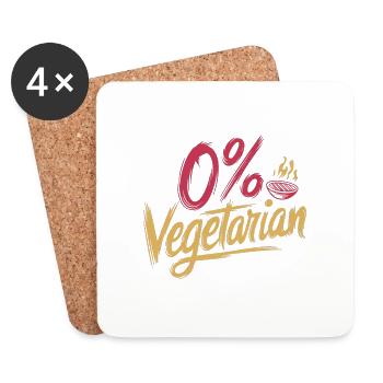 0% Vegetarian 11 - Untersetzer (4er-Set) - Weiß - Vorne
