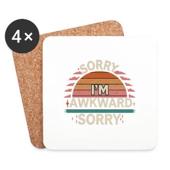 Sorry I'm Awkward Sorry 19 - Untersetzer (4er-Set) - Weiß - Vorne