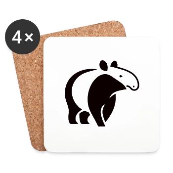 Tapir - Säugetier und Unpaarhufer für Tapire Fans - Untersetzer (4er-Set) - Weiß - Vorne