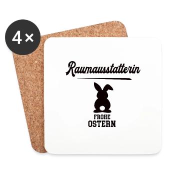 Raumausstatterin Frohe Ostern Oster Outfit Hase - Untersetzer (4er-Set) - Weiß - Vorne