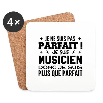 Un Musicien plus que parfaite, métier de rêve - Dessous de verre (lot de 4) - blanc - Devant