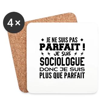 Un Sociologue plus que parfaite, métier de rêve - Dessous de verre (lot de 4) - blanc - Devant