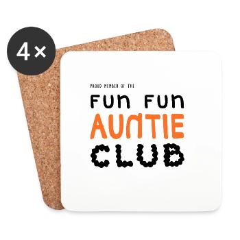 Fun Fun Auntie Club  - Untersetzer (4er-Set) - Weiß - Vorne