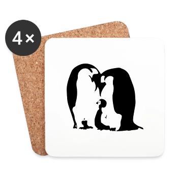 Penguin family - penguin family - Coasters (set of 4) - white - Front