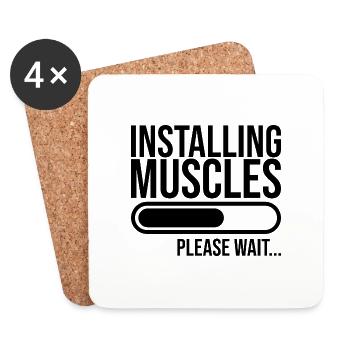 Funny sayings gift at gym fitness - Coasters (set of 4) - white - Front