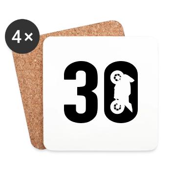 30 Biker Motorcycle 30 - Coasters (set of 4) - white - Front