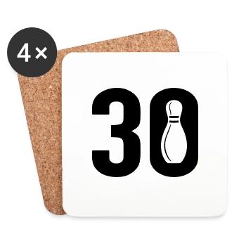 30 Bowling Bowler 30 - Coasters (set of 4) - white - Front