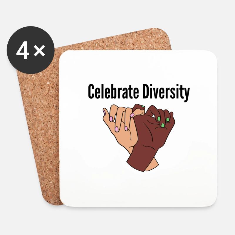 Celebrate Diversity - Untersetzer (4er-Set) - Weiß