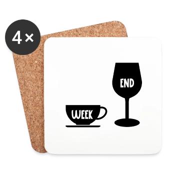 week-end - Dessous de verre (lot de 4) - blanc - Devant