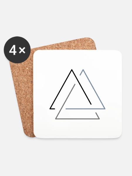 Berge Triangle – in a triad - Coasters (set of 4) - white
