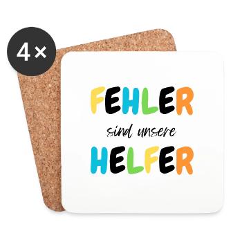 Fehler sind unsere Helfer Positives Mindset Design - Untersetzer (4er-Set) - Weiß - Vorne