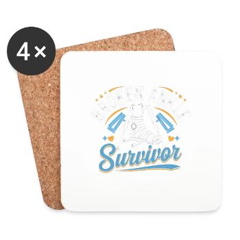 Broken Ankle Survivor 4 - Untersetzer (4er-Set) - Weiß - Vorne