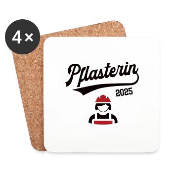 Pflasterin 2025 Beruf Pflasterer Pflasterei Frauen - Untersetzer (4er-Set) - Weiß - Vorne