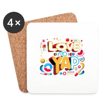 I Love To Yap 11 - Untersetzer (4er-Set) - Weiß - Vorne