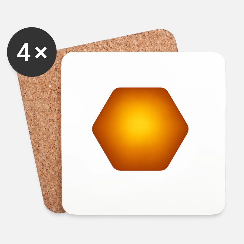 Hexa Bernstein Leuchtend - Untersetzer (4er-Set) - Weiß