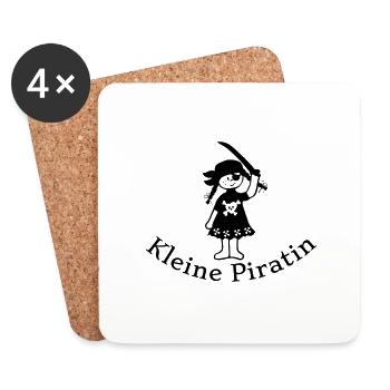 Kleine Piratin Pirat - Untersetzer (4er-Set) - Weiß - Vorne