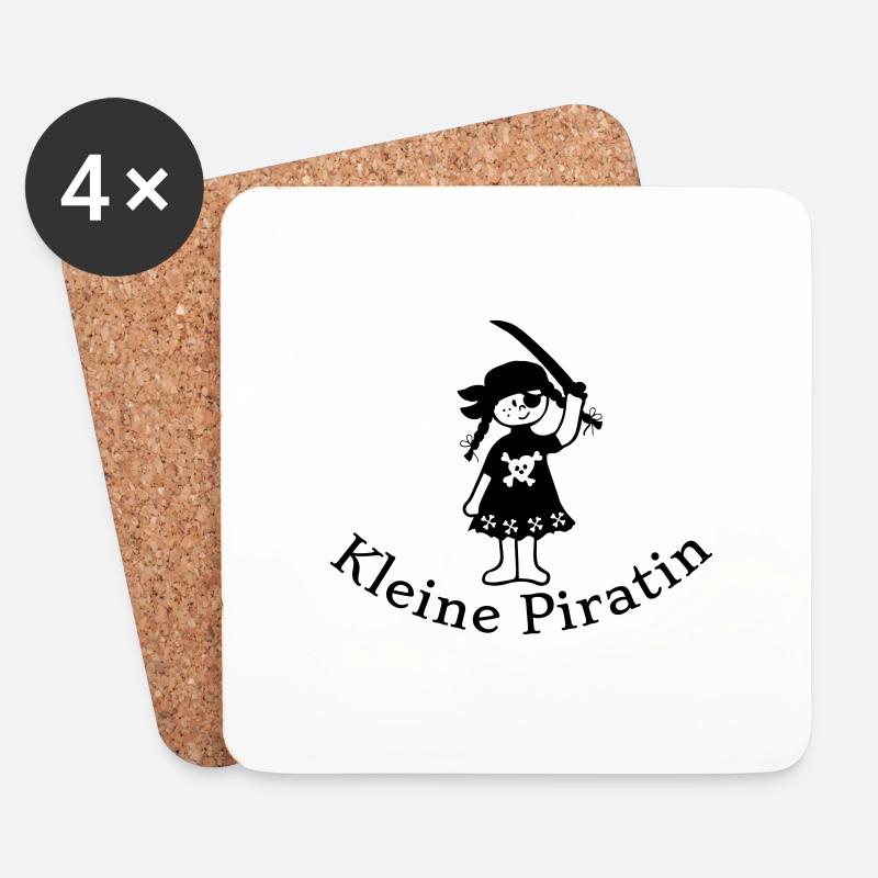 Kleine Piratin Pirat - Untersetzer (4er-Set) - Weiß