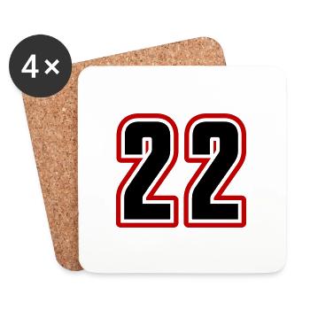 22 number symbol - Coasters (set of 4) - white - Front