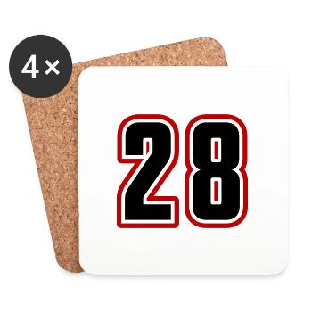 28 Zahl symbol - Untersetzer (4er-Set) - Weiß - Vorne