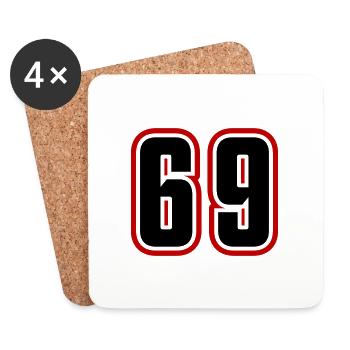 69 number symbol - Coasters (set of 4) - white - Front