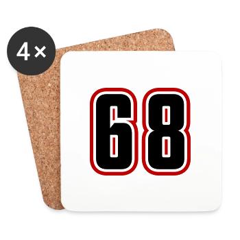 68 Zahl Symbol - Untersetzer (4er-Set) - Weiß - Vorne