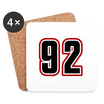 92 number symbol - Coasters (set of 4) - white - Front