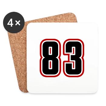 83 Zahl Symbol - Untersetzer (4er-Set) - Weiß - Vorne
