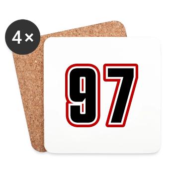 97 Number Symbol - Coasters (set of 4) - white - Front