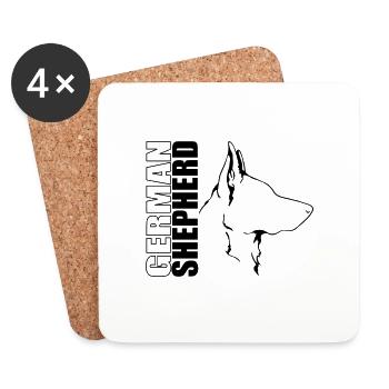 GERMAN SHEPHERD Hunde Hund IGP Hundesport Wilsigns - Untersetzer (4er-Set) - Weiß - Vorne