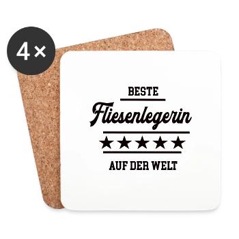 Beste Fliesenlegerin der Welt weltbeste Meisterin - Untersetzer (4er-Set) - Weiß - Vorne