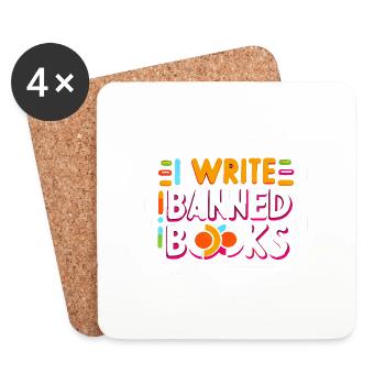 I Write Banned Books 19 - Untersetzer (4er-Set) - Weiß - Vorne