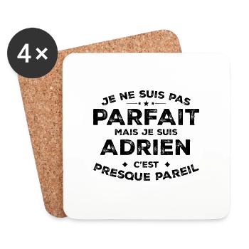 Adrien Un Prénom, Une Attitude L’Humour Adrien - Dessous de verre (lot de 4) - blanc - Devant