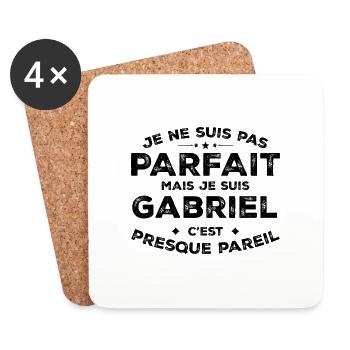 Gabriel Un Prénom, Une Attitude L’Humour Gabriel - Dessous de verre (lot de 4) - blanc - Devant