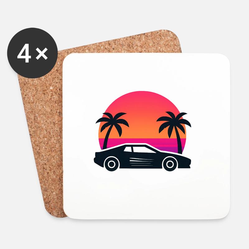 Vize-Stadt - Untersetzer (4er-Set) - Weiß