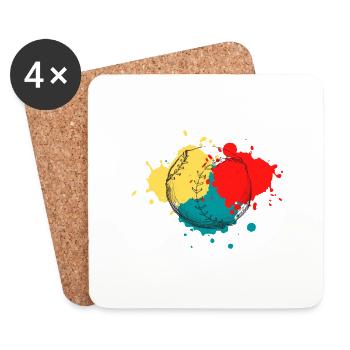 Baseball baseball players Baseball team baseball players Baseballer - Coasters (set of 4) - white - Front