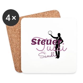 Steuertussi & Business Woman Sandra - Untersetzer (4er-Set) - Weiß - Vorne