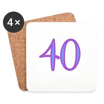 40. 40 YEARS. 40th ANNIVERSARY. 40TH ANNIVERSARY. - Coasters (set of 4) - white - Front
