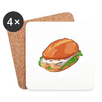 Matjes Herring Fish Rolls Fish Market Hamburg - Coasters (set of 4) - white - Front