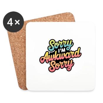 Sorry I'm Awkward Sorry 14 - Untersetzer (4er-Set) - Weiß - Vorne