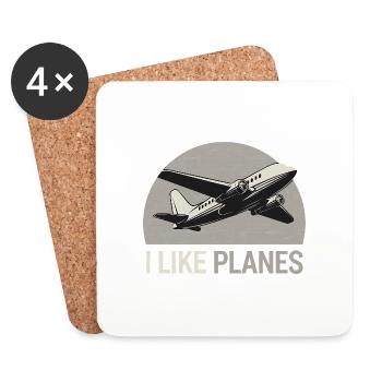 I Like Planes 16 - Untersetzer (4er-Set) - Weiß - Vorne