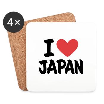 Ich liebe Japan Logo - Untersetzer (4er-Set) - Weiß - Vorne