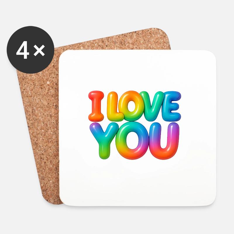 I love you - Untersetzer (4er-Set) - Weiß