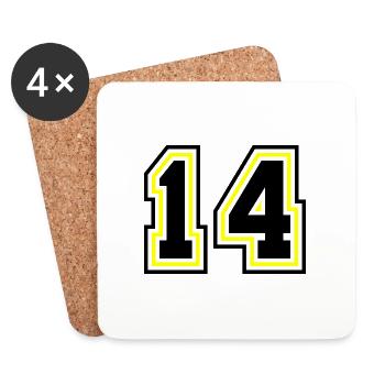 14 Zahl symbol - Untersetzer (4er-Set) - Weiß - Vorne