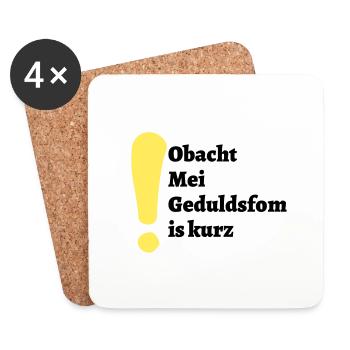 Obacht - bayerischer Spruch - Untersetzer (4er-Set) - Weiß - Vorne